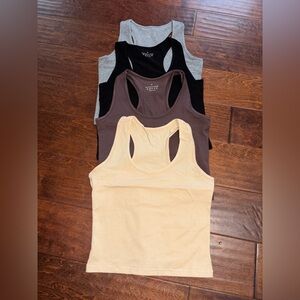 LOT of 4: Women's Small Tank Top Set - Black, Gray, Brown, Cream No Brand